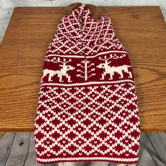 Aspen & Pine Dog Reindeer Christmas Sweater Size M